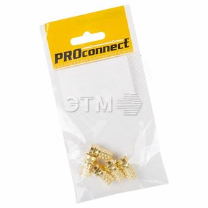 Разъем антенный на кабель, штекер F для кабеля RG-6, GOLD, 5шт PROconnect - REXANT