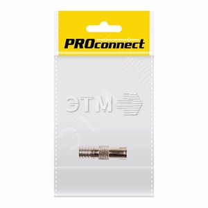 Разъем антенный на кабель, (гнездо-TV никель под обжим) PROconnect - REXANT