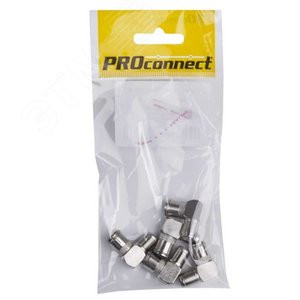 Переходник антенный, (гнездо F - гнездо TV), угловой 5шт PROconnect - REXANT