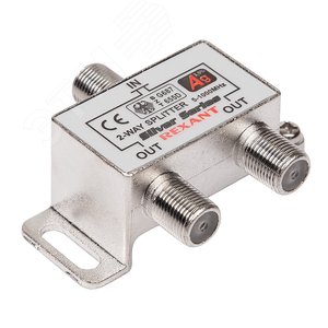 Делитель ТВ x 2 под F разъем 5-1000МГц Silver (3 F-разъема в комплекте) - REXANT