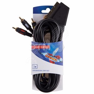 Шнур SCART - 3RCA с переключателем 3М (GOLD) (etm06-3071) - REXANT