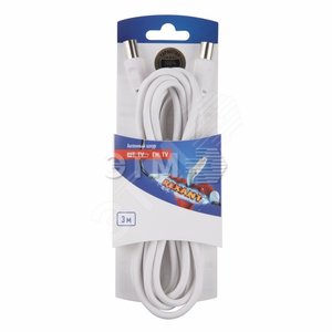 Шнур шт TV - гн. TV 3М, белый (etm06-3081) - REXANT