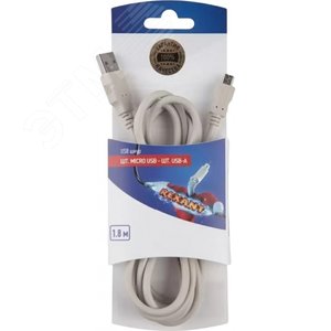 Шнур  шт micro USB - шт USB-A  1.8M  (etm06-3154) - REXANT