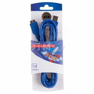 Шнур шт USB A 3.0 - шт micro USB 3.0   1,5м  (etm06-3158) - REXANT