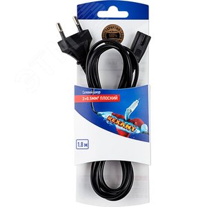 Шнур сетевой 1.8М 2x0.5кв.мм (etm06-3252) - REXANT