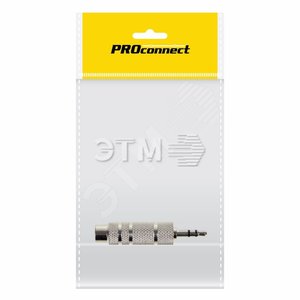 Переходник аудио, штекер 3,5 мм стерео - гнездо 6,3мм стерео, металл,PROconnect (etm14-0213-7)