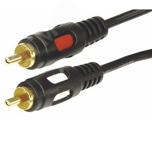 Шнур 2 RCA - 2 RCA, 10 м., черный GOLD - REXANT