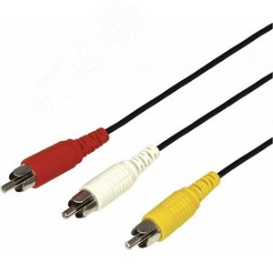 Шнур 3 RCA - 3 RCA, 10 м., черный - REXANT