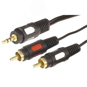 Аудио кабель 3.5 мм - 2 RCA, 3 м, GOLD - REXANT