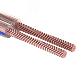 Кабель акустический 2х0.75 мм?. прозрачный BLUELINE. мини-бухта 20 м, REXANT