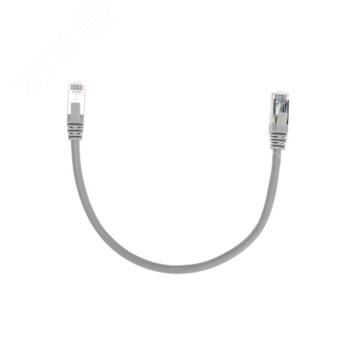 Патч-корд F/UTP CAT 6, RJ45-RJ45, 26AWG, LSZH, серый, 0.3м, - фото 2