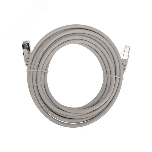 Патч-корд F/UTP CAT 6, RJ45-RJ45, 26AWG, LSZH, серый, 5м, - REXANT