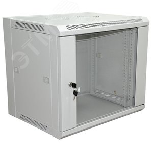 Шкаф настенный телекоммуникационный разборный 6U 600x450x370мм дверь стекло серый (RAL 7035) PRO - REXANT