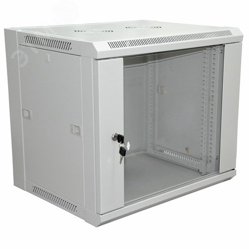 Шкаф настенный телекоммуникационный разборный 12U 600x450x635мм дверь стекло серый (RAL 7035) PRO - фото 2