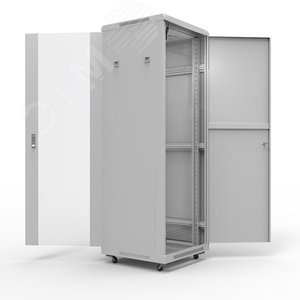 Шкаф напольный телекоммуникационный разборный 47U 600х1000мм дверь стекло серый (RAL 7035) - REXANT