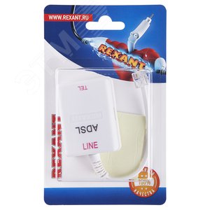 Розетка телефонная на стену. ADSL фильт. 6Р-4С (RJ-11) (etm06-0103-B) - фото 2
