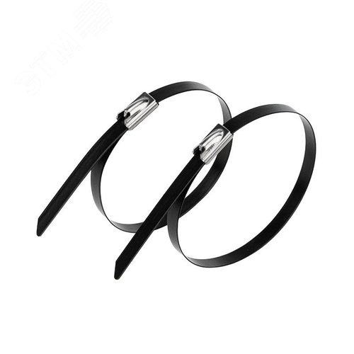 хомут-стяжка стальная с полимерным покрытием 152x4,6 мм, (1уп - 50шт), REXANT