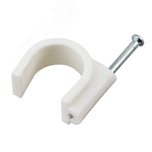 Крепеж кабеля круглый 20 мм, белый (50 шт/уп)