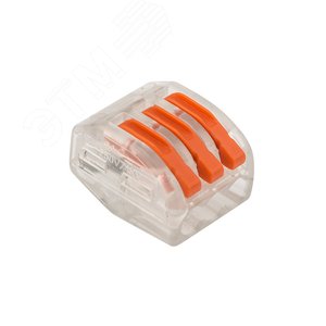 Клемма универсальная СМК 222-413, 3-проводная прозрачная 0,08-2,5/4 мм2, 50 шт - REXANT