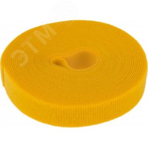 лента-липучка многоразовая 5 м х 20 мм, желтая , REXANT