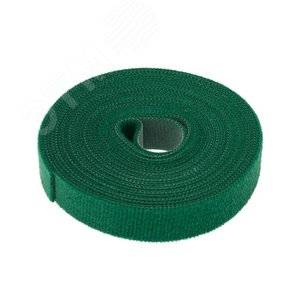 лента-липучка многоразовая 5 м х 20 мм, зеленая, REXANT