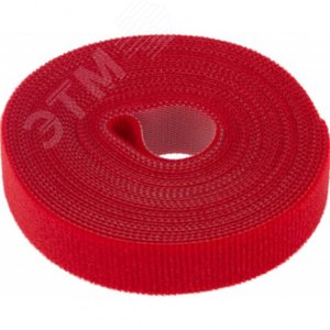 лента-липучка многоразовая 5 м х 20 мм, красная , REXANT