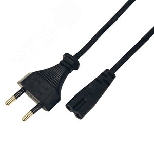 Шнур сетевой вилка СЕЕ 7/16 - разъем IEC 320 C7, кабель 2x0,5 мм2, 1,5 м - REXANT