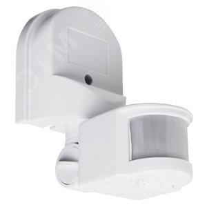 Датчик движения настенный ДДС01 180 градусов 1200 Вт 3-2000Лк 5-12 м 10-420 секунд IP44