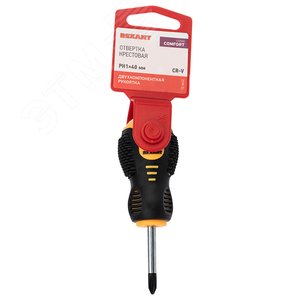 Отвертка крестовая PH1х40 мм, двухкомпонентная рукоятка