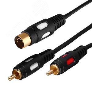 Шнур DIN 5 Pin - 2 RCA, 1.5 м., GOLD - REXANT