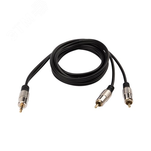 Аудио кабель 3.5 мм - 2 RCA, 1,5 м, GOLD-металл - REXANT