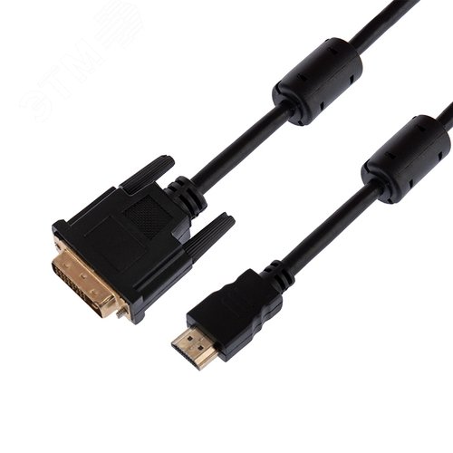 Кабель HDMI - DVI-D с фильтрами, 1,5 м., черный GOLD - REXANT