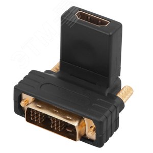 Переходник штекер DVI-D - гнездо HDMI, поворотный,, - REXANT