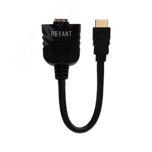 Переходник штекер HDMI - 2 гнезда HDMI, провод,, - REXANT