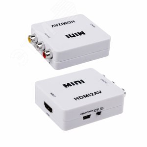 Конвертер HDMI на 3 RCA, пластик, белый,, - REXANT