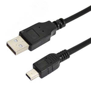 Кабель mini USB (male) штекер - USB-A (male) штекер, длина 0,2 метра, черный (PE пакет) | 18-1131-2 | REXANT - REXANT