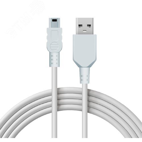Кабель USB-mini USB - PVC, 1.8м., белый