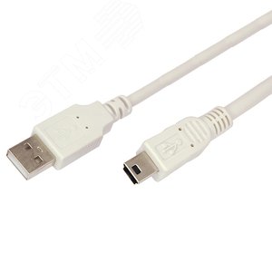 Кабель USB (шт. mini USB - шт. USB A) 3 метра, серый, 18-1136, - REXANT