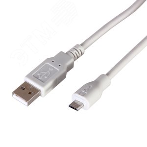 Кабель USB (шт. micro USB - шт. USB A) 3 метра, серый, 18-1166, - REXANT