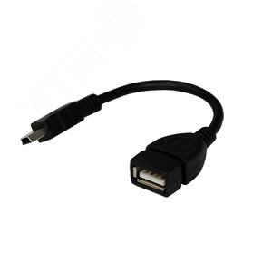 Кабель USB OTG mini USB на USB, 0.15м., черный - REXANT