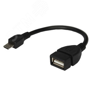 Кабель USB OTG micro USB на USB Кабель 0.15 м черный, 18-1182, - REXANT