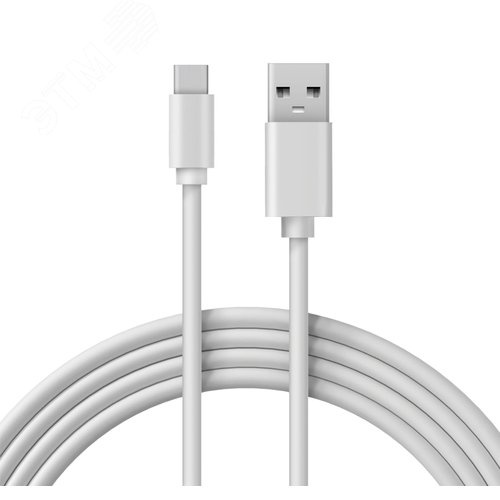 Кабель USB-Type-C, 2A, PVC, white, 1m, 18-1895, - фото 2