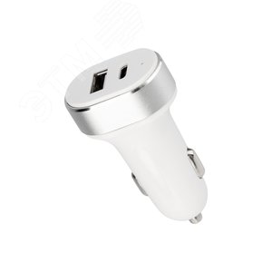 Автозарядка в прикуриватель АЗУ USB-A+USB-C 3.1 A белая - REXANT