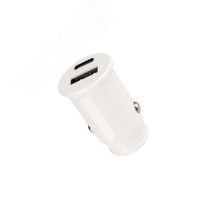 Автозарядка в прикуриватель АЗУ USB-A+USB-C 2.4 A белая - REXANT
