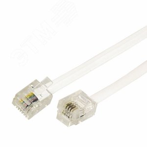 Шнур телефонный удлинитель RJ-11(6P-4C) 7м белый, - REXANT