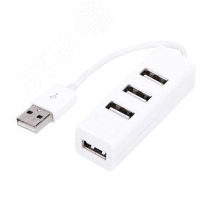 Разветвитель USB на 4 порта белый,, - REXANT