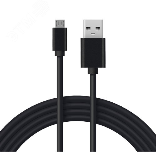 USB кабель microUSB длинный штекер 1 м черный | 18-4268 | REXANT