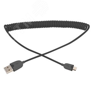Кабель USB универсальный microUSB Кабель витой 1 м черный, 18-4300, - REXANT