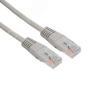 Патч-корд U/UTP. категория 5e. RJ45-RJ45. неэкранированный. LSZH серый. 1 м,