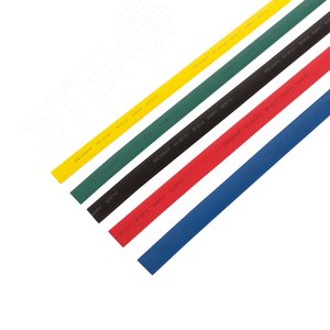 Термоусаживаемые трубки 12,0 6,0 мм, набор пять цветов, упаковка 50 шт. по 1 м, REXANT - REXANT